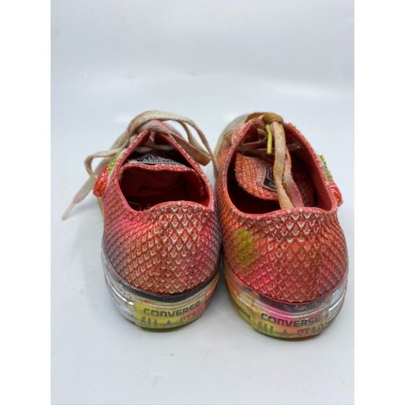 Converse Sneakers Customized Orange Silver Size 7 - Picture 6 of 13